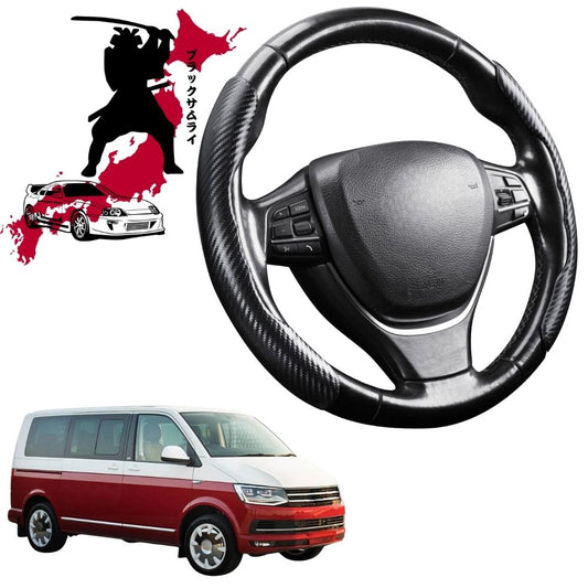 Black Samurai Segmented Steering Wheel Cover for VolksWagen Multivan 2016 - Current (T6)