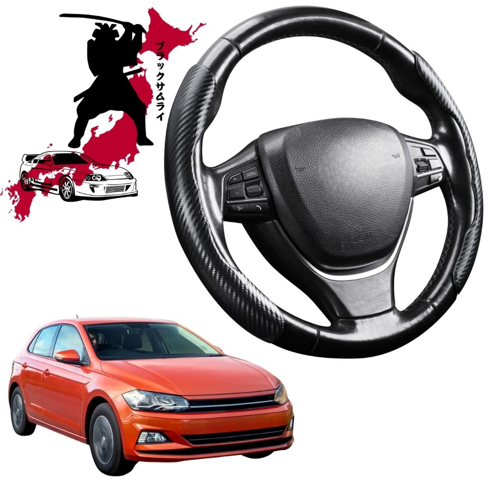 Black Samurai Segmented Steering Wheel Cover for VolksWagen Polo 2018 - Current (MK6)