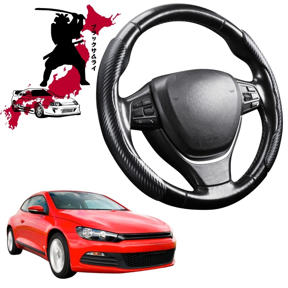 Black Samurai Segmented Steering Wheel Cover for VolksWagen Scirocco R 2009 - 2017