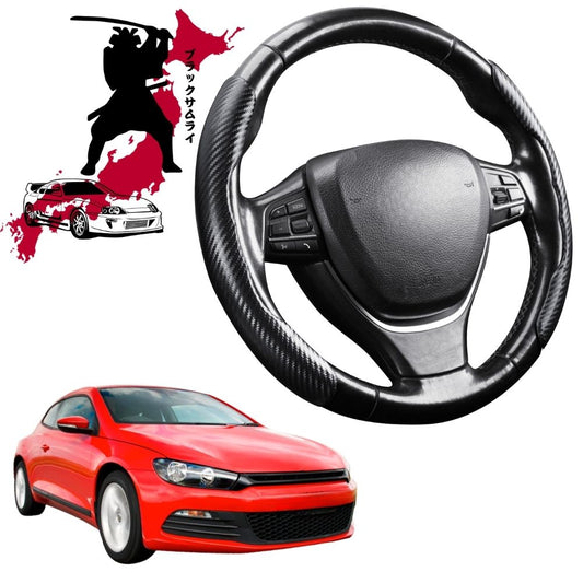 Black Samurai Segmented Steering Wheel Cover for VolksWagen Scirocco R 2009 - 2017