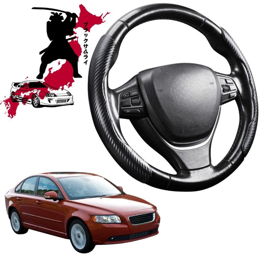 Black Samurai Segmented Steering Wheel Cover for Volvo S40 2004 - 2012 (Manual)