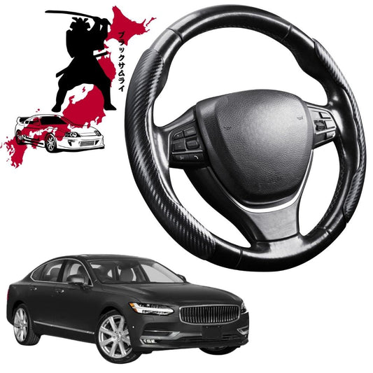 Black Samurai Segmented Steering Wheel Cover for Volvo S90 2017 - 2020