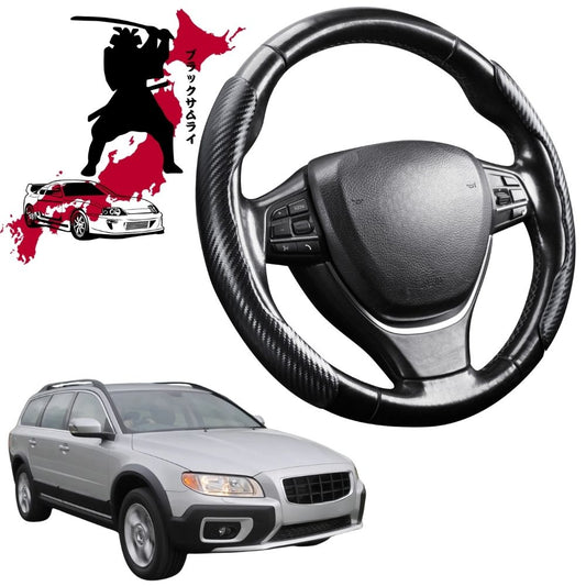 Black Samurai Segmented Steering Wheel Cover for Volvo XC70 2007 - 2016 Mk II