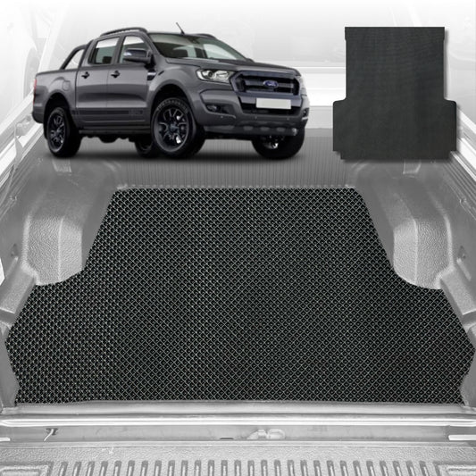 6D Diamond Ute Tub Mat for Ford Ranger (PX2 Dual Cab Ute) 2015-2018 (with plastic tub liner)
