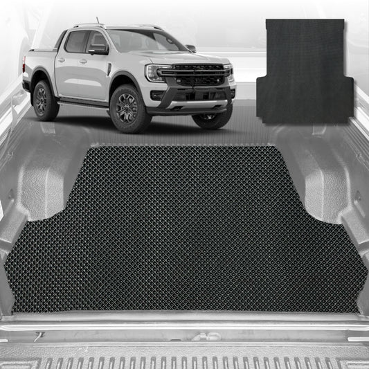 6D Diamond Ute Tub Mat for Ford Ranger (PX3 Dual Cab Ute) 2018-2022 (with plastic tub liner)