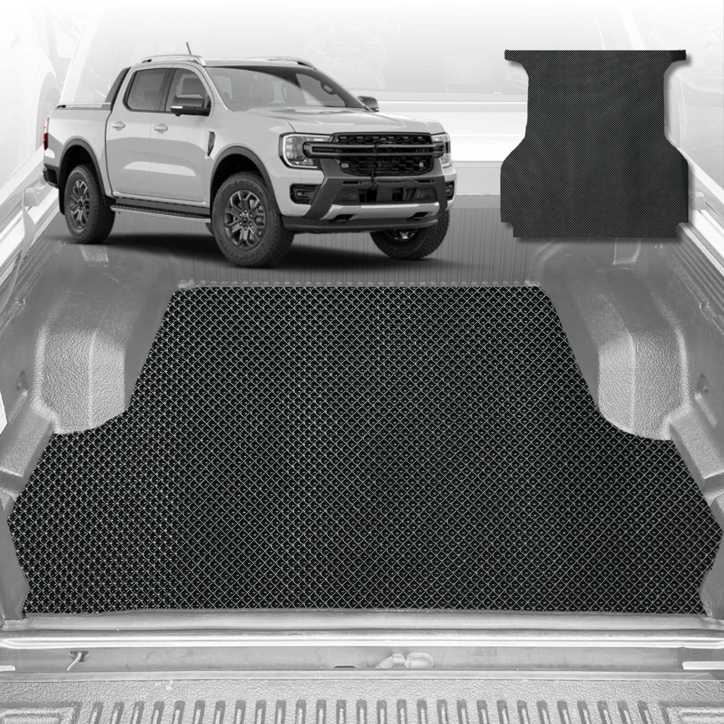6D Diamond Ute Tub Mat for Ford Ranger (PX3 Dual Cab Ute) 2018-2022 (with spray on liner or no liner)