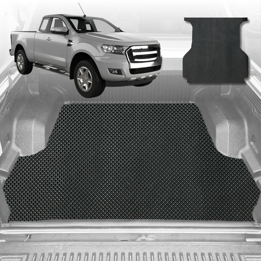 6D Diamond Ute Tub Mat for Ford Ranger (PX Dual Cab Ute) 2012-2015 (with spray on liner or no liner)