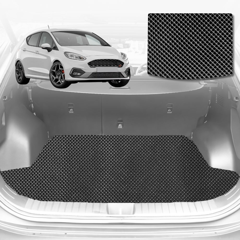 6D Diamond Car Boot Mat for Ford Fiesta (WT WZ)2008-2018 Hatch | Heavy Duty Carpet Liner