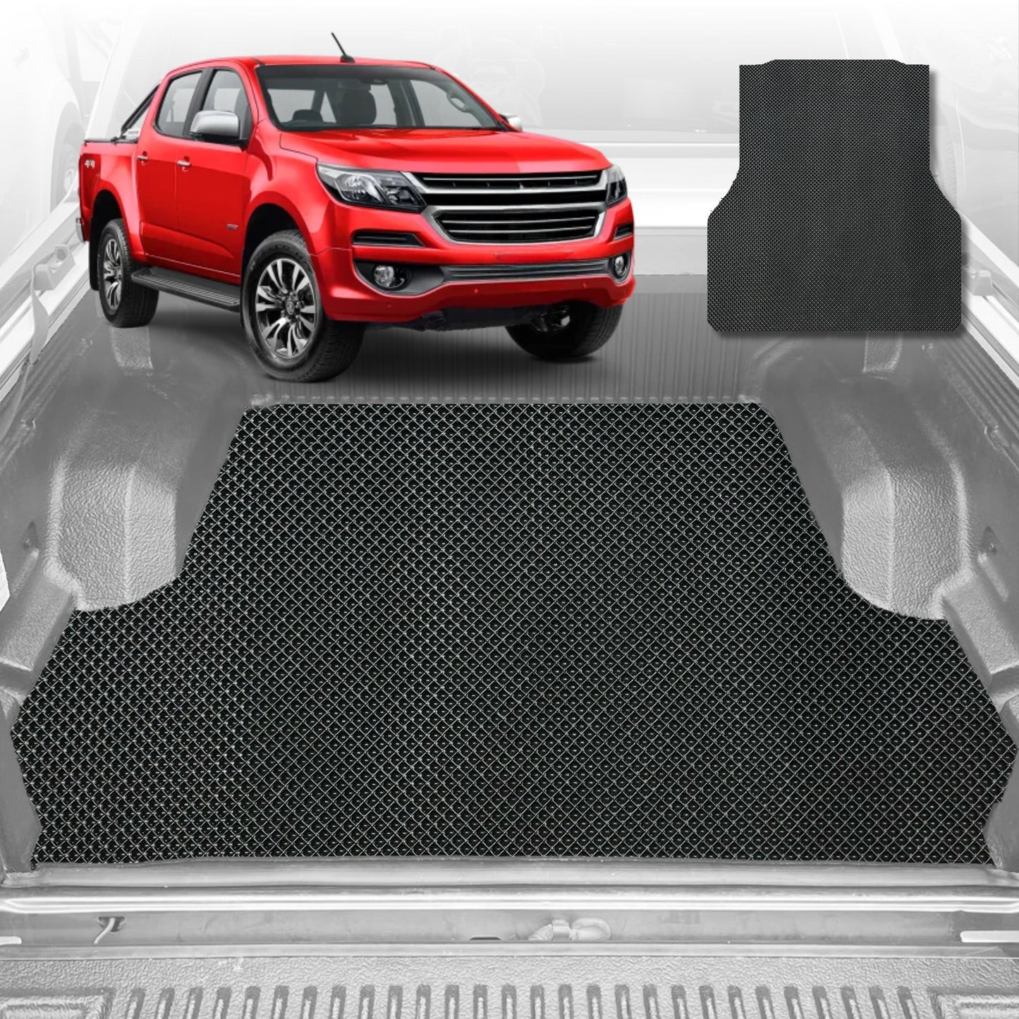 6D Diamond Ute Tub Mat for Holden Colorado Ute Dual Cab VE, VF 2012-2016 (with spray on liner or no liner)
