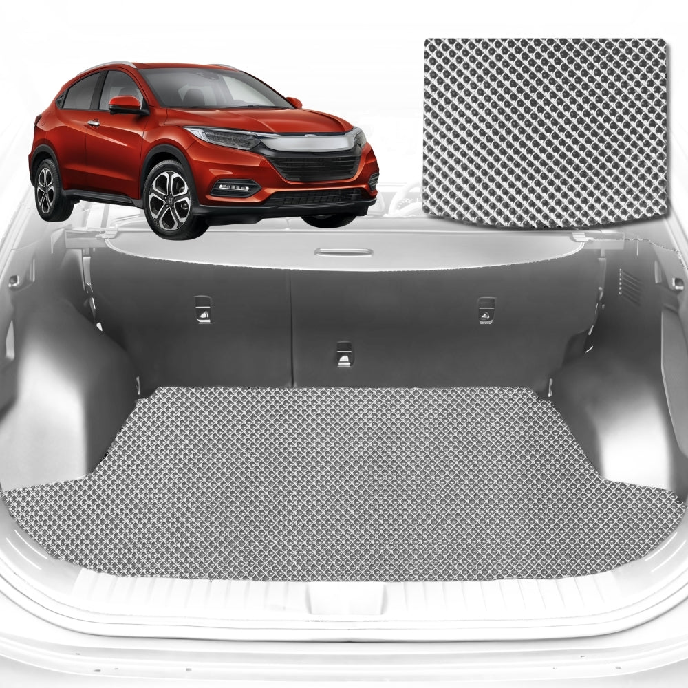 6D Diamond Car Boot Mat for Honda HR-V (RU)2015-2021-Cargo Mat-Grey-Outback GT