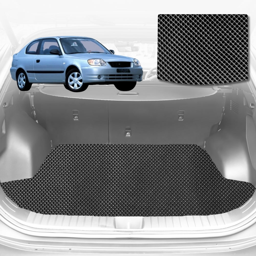 6D Diamond Car Boot Mat for Hyundai Accent (R8)2011-2018 Hatch | Heavy Duty Carpet Liner