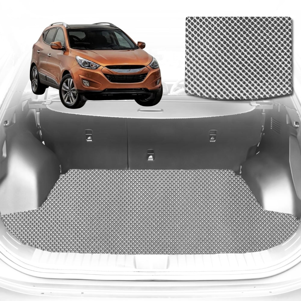 6D Diamond Car Boot Mat for Hyundai iX35 2010-2015-Cargo Mat-Grey-Outback GT