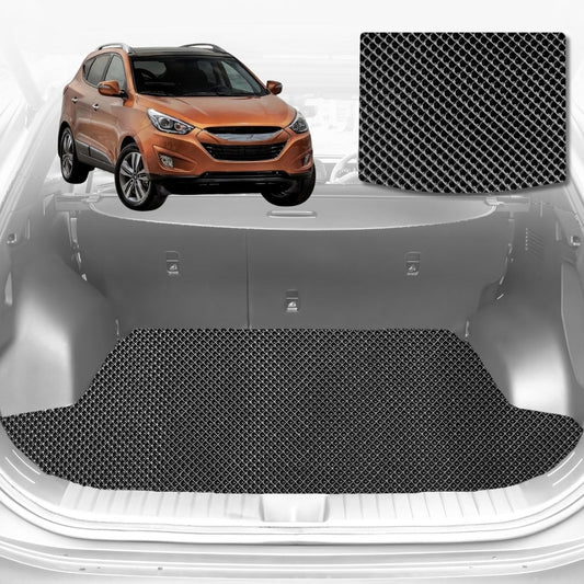 6D Diamond Car Boot Mat for Hyundai iX35 2010-2015-Cargo Mat-Black-Outback GT