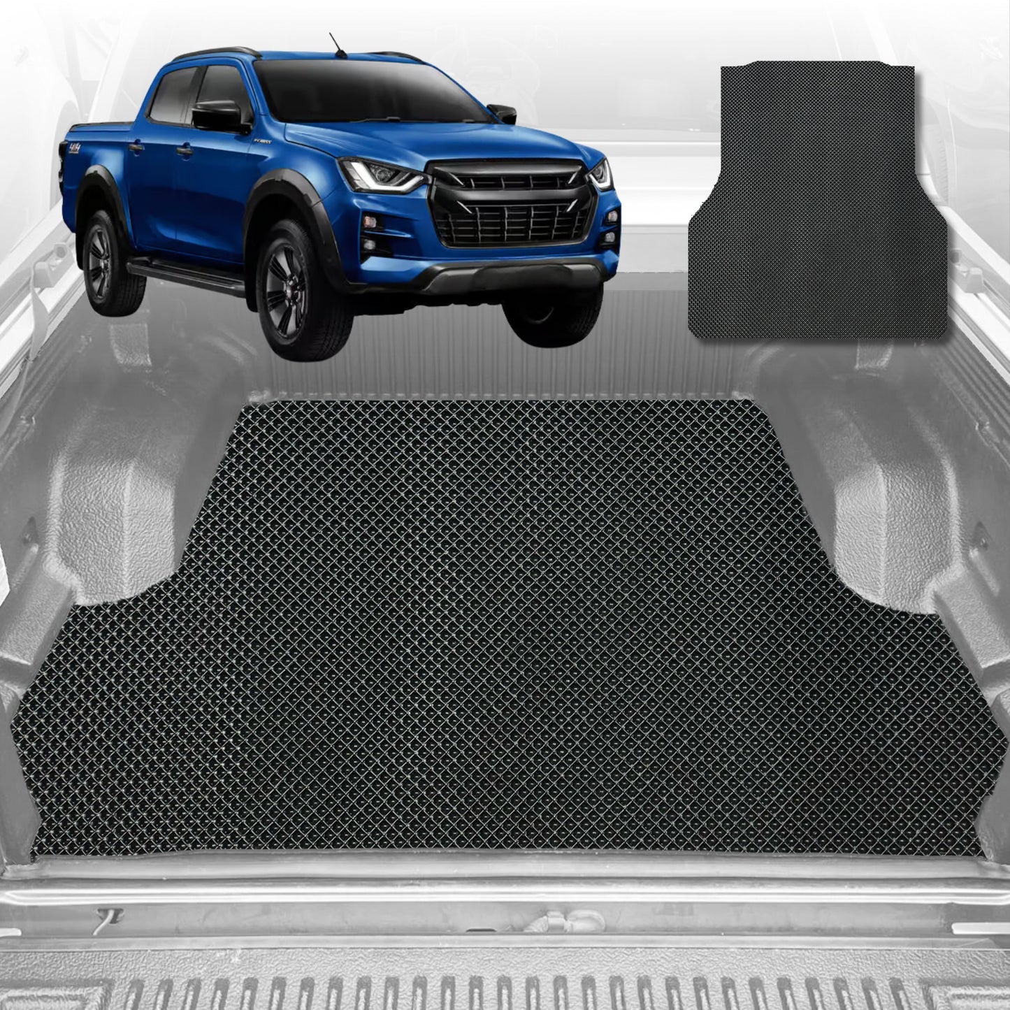 6D Diamond Ute Tub Mat for Isuzu D-Max Crew Cab (RT50/85) 2011-2020 (with spray on liner or no liner)