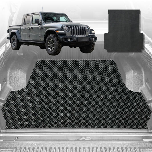 6D Diamond Ute Tub Mat for Jeep Gladiator JT 2020-Current-Black-Outback GT