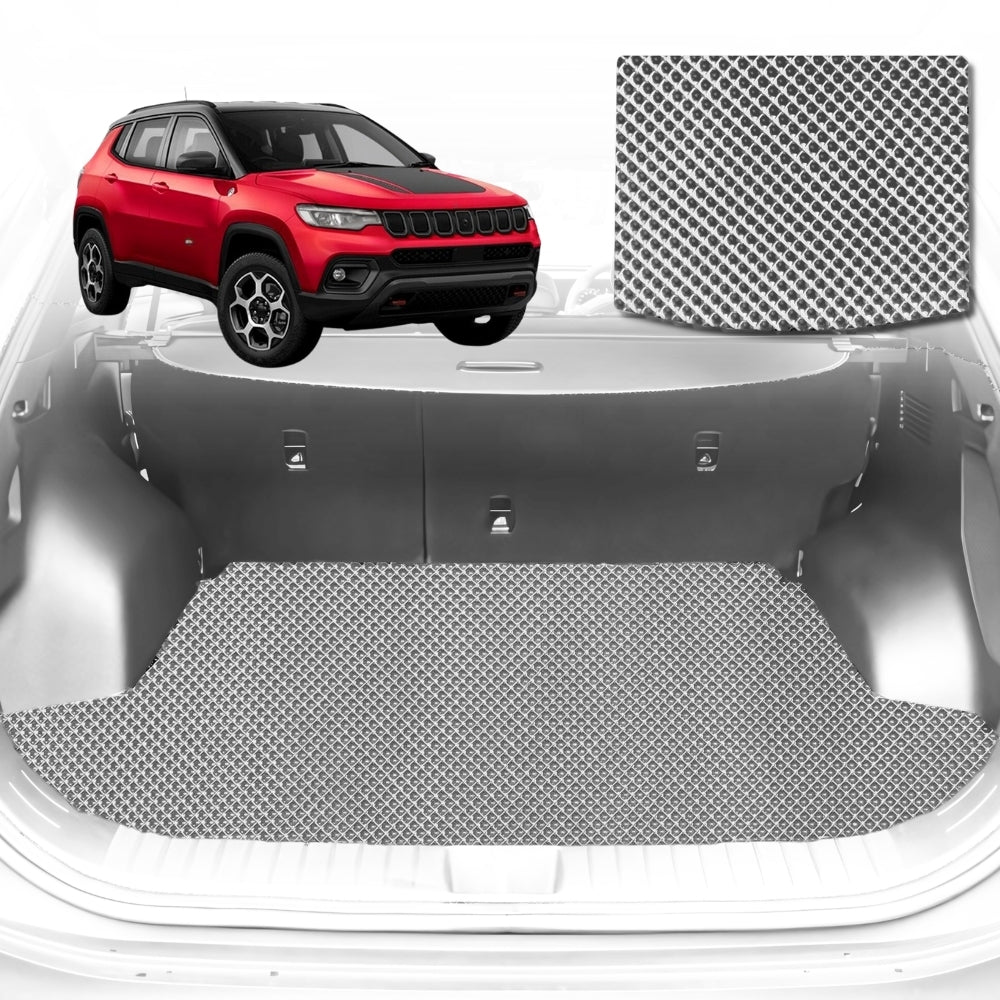 6D Diamond Car Boot Mat for Jeep Compass M62017-Current-Cargo Mat-Grey-Outback GT