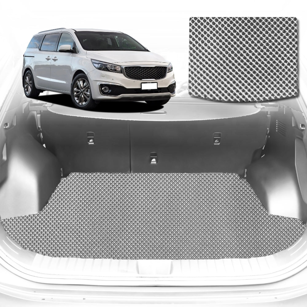 6D Diamond Car Boot Mat for Kia Carnival (YP)2015-2020-Cargo Mat-Grey-Outback GT