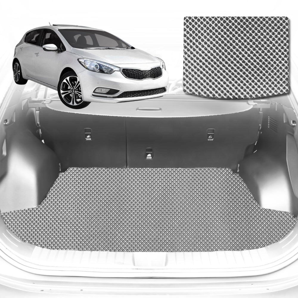6D Diamond Car Boot Mat for Kia Cerato (TD)2009-2013-Sedan-Cargo Mat-Grey-Outback GT