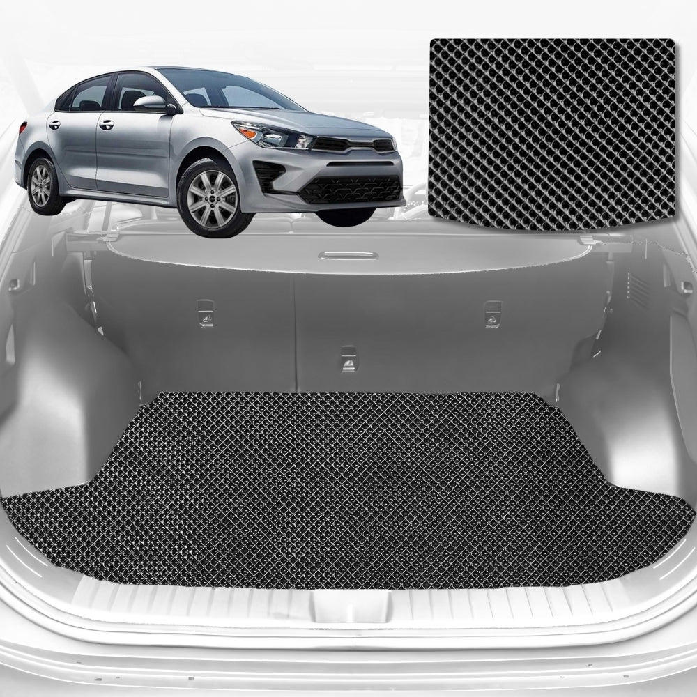 6D Diamond Car Boot Mat for Kia Rio (YB SC)2016-Current-Cargo Mat-Black-Outback GT