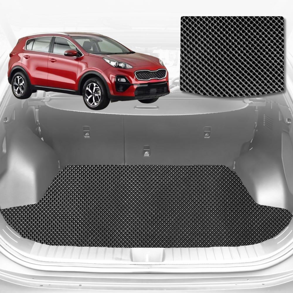 6D Diamond Car Boot Mat for Kia Sportage (QL)2016-2021-Cargo Mat-Black-Outback GT