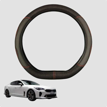Steering Wheel Cover for Kia Stinger 2017-Current 38CM Leather | D-Shape
