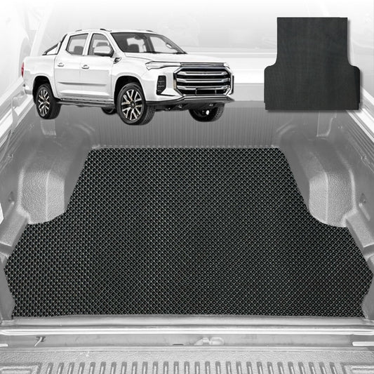 6D Diamond Ute Tub Mat for LDV T60 Max T60 Pro 2017-Current (with spray on liner or no liner)-Black-Outback GT