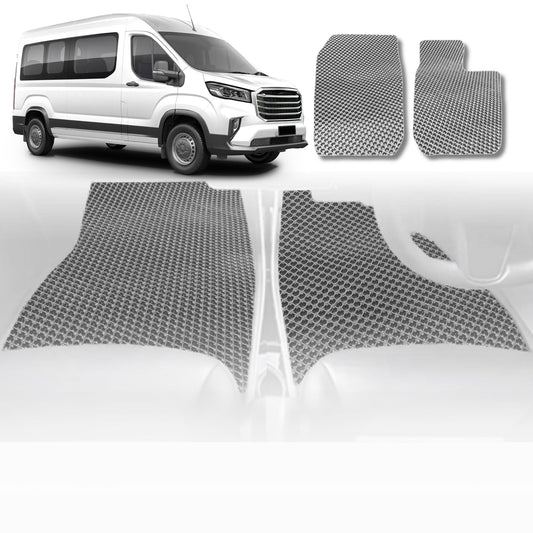 6D Diamond Car Floor Mats for LDV Deliver 9 Van 2019-Current-Front Set-Grey-Outback GT