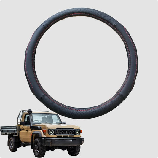 Steering Wheel Cover for Toyota LandCruiser 79 Series Single Cab 2012-Current 38CM Leather | Circle