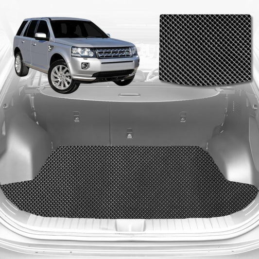 6D Diamond Car Boot Mat for Land Rover Freelander (Series 2)2007-2014-Cargo Mat-Black-Outback GT