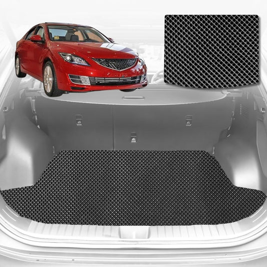 6D Diamond Car Boot Mat for Mazda 6 GG, GH, GY, GH12002-2008-Sedan-Cargo Mat-Black-Outback GT