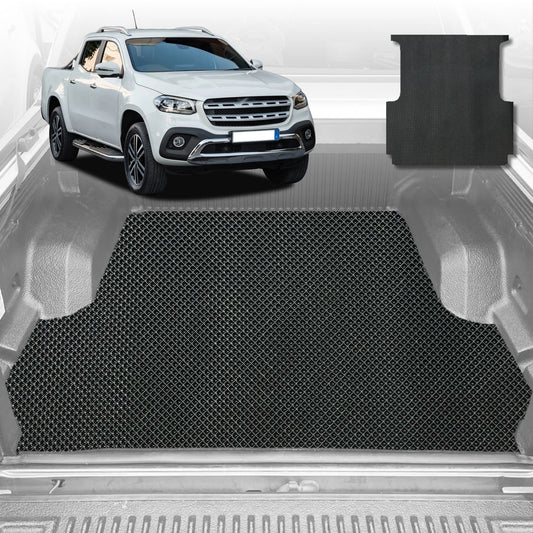 6D Diamond Ute Tub Mat for Mercedes-Benz X-Class Ute 2017-2021 (with spray on liner or no liner)-Black-Outback GT