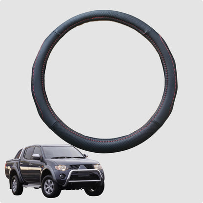 Steering Wheel Cover for Mitsubishi Triton Double Cab 2006-2015 38CM Leather | Circle