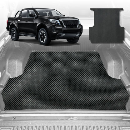 6D Diamond Ute Tub Mat for Nissan Navara Dual Cab NP300/D23 STX (without rear cupholder) 2015-Current (with spray on liner or no liner)