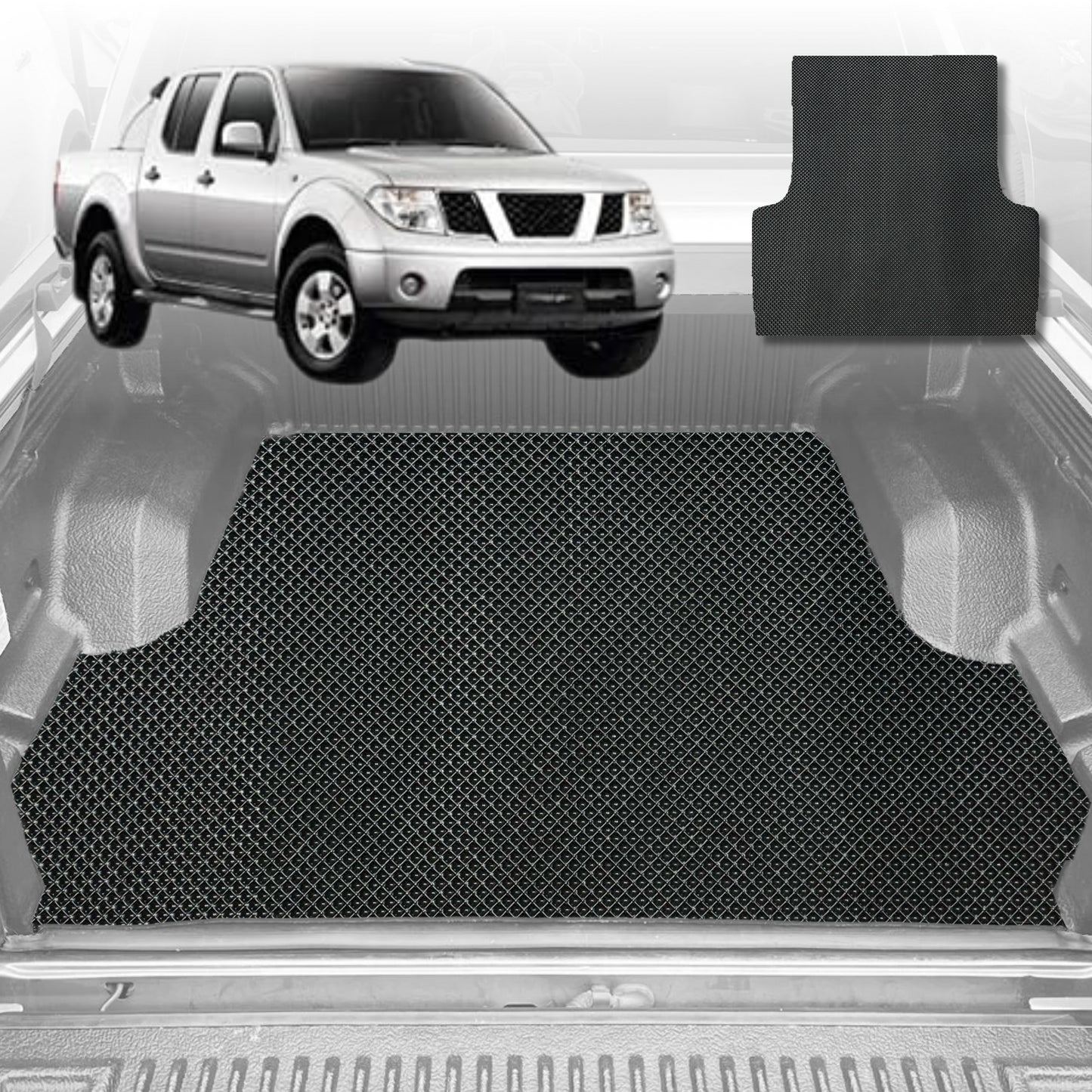 6D Diamond Ute Tub Mat for Nissan Navara Dual Cab (D40 ST/STX) 2005-2014 (with factory plastic tub liner)