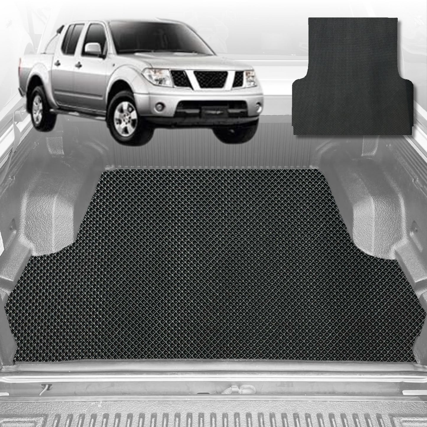 6D Diamond Ute Tub Mat for Nissan Navara Dual Cab (D40 ST/STX) 2005-2014 (with spray on liner or no liner)