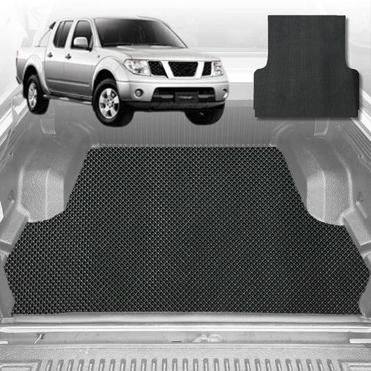 6D Diamond Ute Tub Mat for Nissan Navara Dual Cab (D40 ST/STX) 2005-2014 (with spray on liner or no liner)-Black-Outback GT