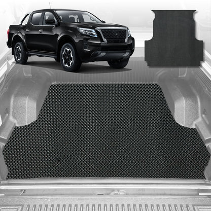 6D Diamond Ute Tub Mat for Nissan Navara Dual Cab (NP300/D23 STX without rear cupholder) 2015-Current (with plastic tub liner)