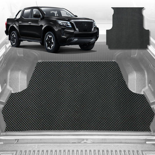 6D Diamond Ute Tub Mat for Nissan Navara Dual Cab (NP300/D23 STX without rear cupholder) 2015-Current (with plastic tub liner)