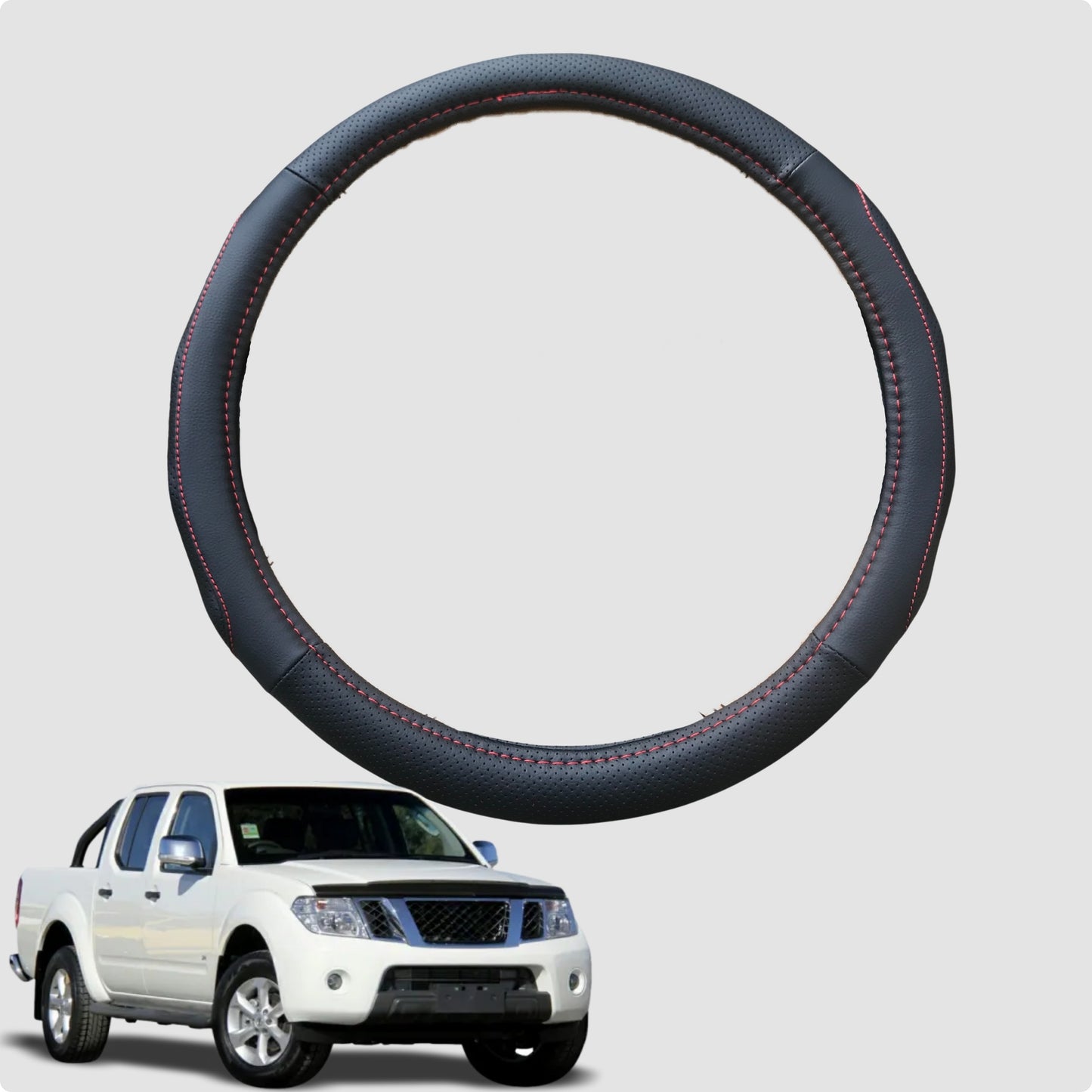 Steering Wheel Cover for Nissan Navara King Cab 2005-2014 (D40) 38CM | Circle