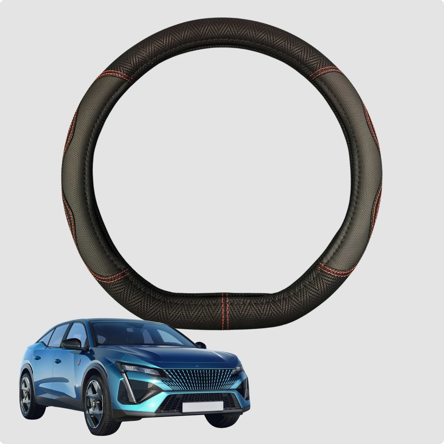 Steering Wheel Cover for Peugeot 408 2022-Current (P54) 38CM | D-Shape