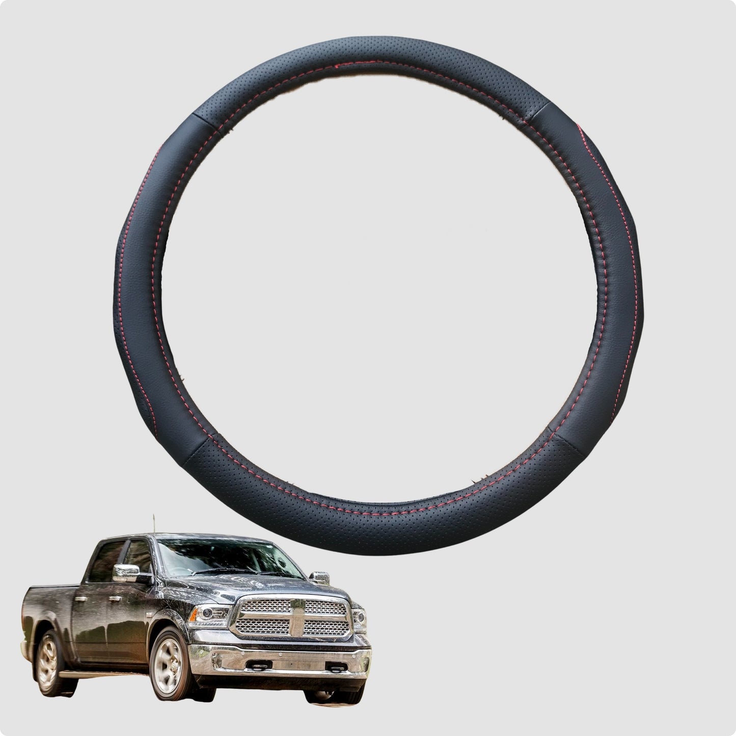 Steering Wheel Cover for RAM 1500 Laramie 2009-2018 (DS/DJ/D2) 38CM | Circle