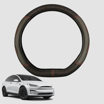 Steering Wheel Cover for Tesla Model 3 2017-2023 38CM Leather | D-Shape