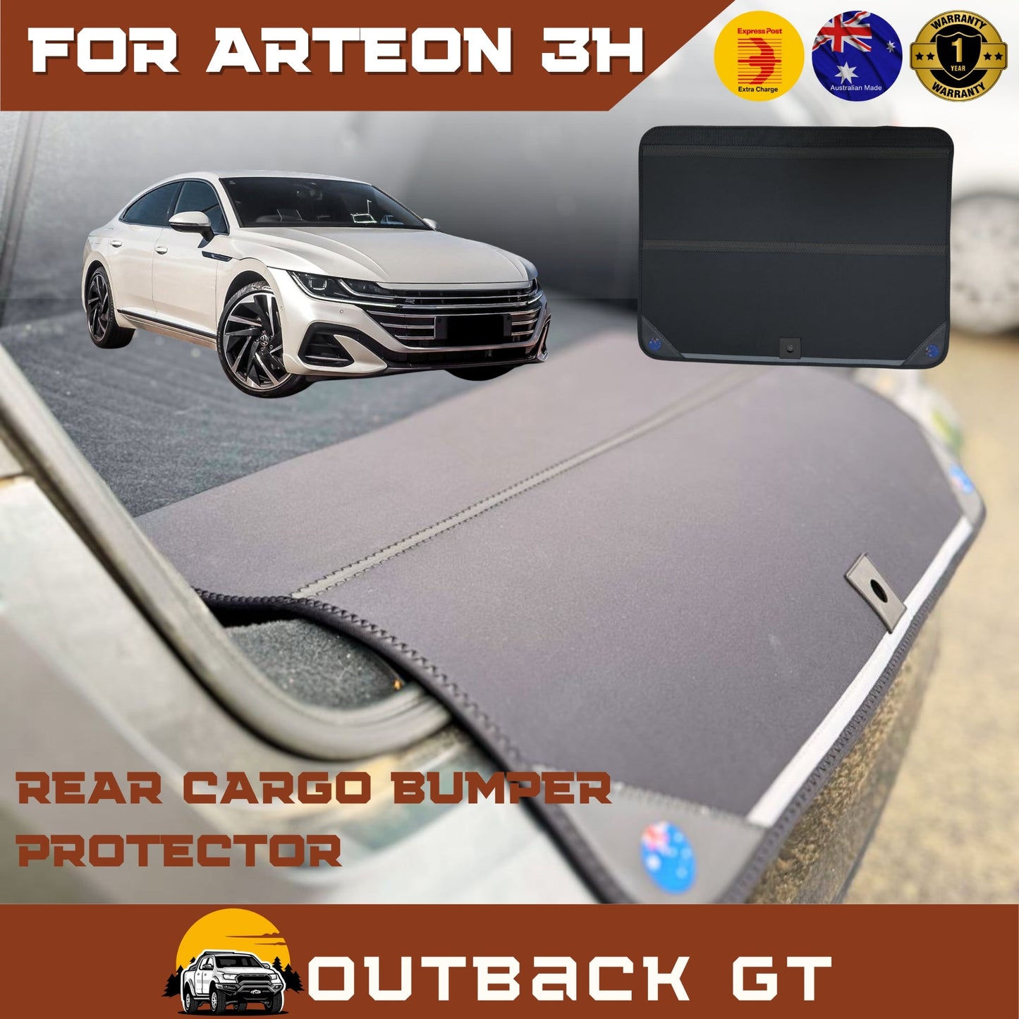 Rear Cargo Boot Bumper Protector for VolksWagen Arteon 2017-Current 72.5x55.5cm