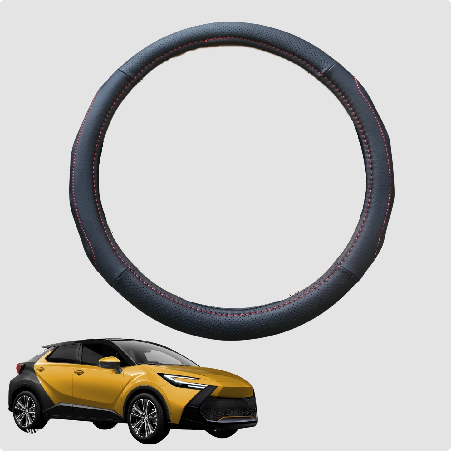Steering Wheel Cover for Toyota C-HR 2017-Current 38CM Leather | Circle