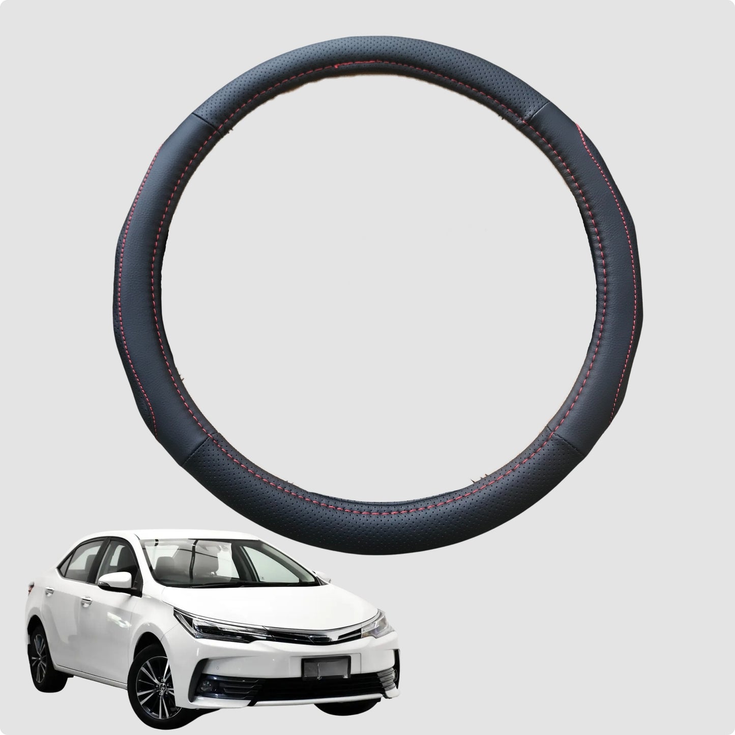 Steering Wheel Cover for Toyota Corolla 2013-2018 38CM Leather | Circle