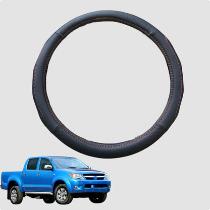 Steering Wheel Cover for Toyota Hilux Double Cab 2005-2015 38CM Leather | Circle