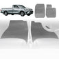 6D Diamond Car Floor Mats for Toyota LandCruiser 79 Series Single Cab 2012-Current-Front Set-Grey-Outback GT