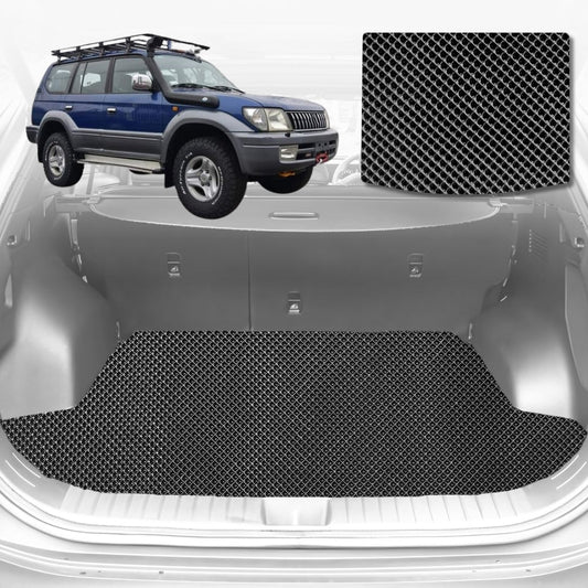 6D Diamond Car Boot Mat for Toyota Prado 90 Series1996-2003-Cargo Mat-Black-Outback GT