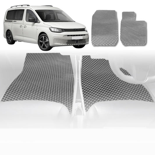 6D Diamond Car Floor Mats for VolksWagen Caddy 2005-2021-Front Set-Grey-Outback GT