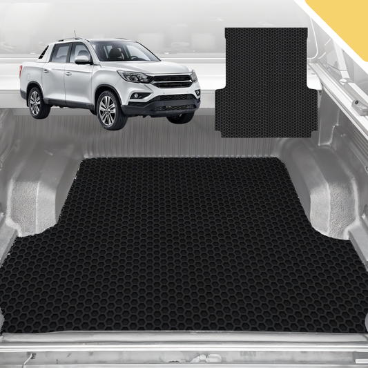 Outback GT 6D Pro Ute Tub Mat for SsangYong Musso LWB Dual Cab 2018-Current (With Factory Plastic Tub Liner) - Black